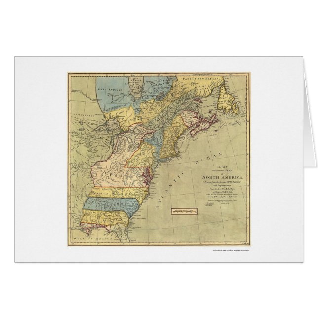 Revolutionaire Amerikaanse kaart 1771 (Voorkant Horizontaal)