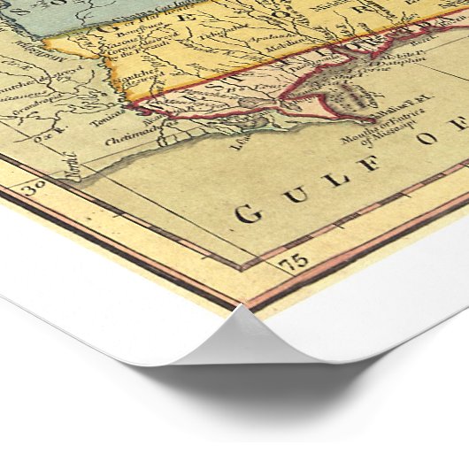 Revolutionaire Amerikaanse kaart 1771 Poster (Hoek)