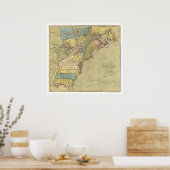 Revolutionaire Amerikaanse kaart 1771 Poster (Keuken)