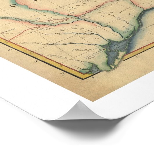 Revolutionaire Amerikaanse kaart - 1777 Poster (Hoek)