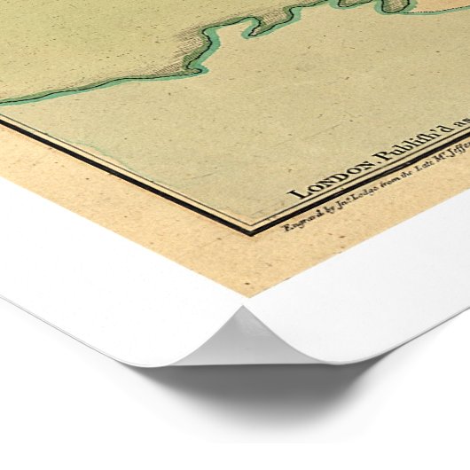 Revolutionaire Boston Map 1776 Poster (Hoek)