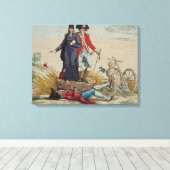 Revolutionaire cartoon over Tithes Canvas Afdruk (Insitu (Houten vloer))