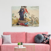 Revolutionaire cartoon over Tithes Canvas Afdruk (Insitu (Woonkamer))