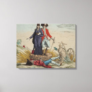 Revolutionaire cartoon over Tithes Canvas Afdruk