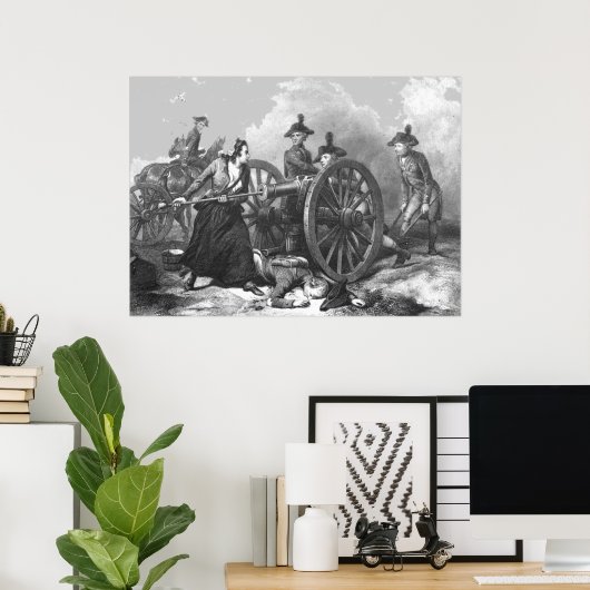 Revolutionaire Molly Pitcher Cannon Print (Thuiskantoor)