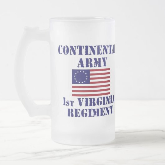 Revolutionaire Oorlog 1st Virginia Regiment Glass Matglas Bierpul (Links)