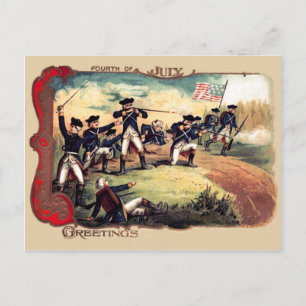Revolutionaire Oorlog Battle Amerikaanse Vlag Briefkaart