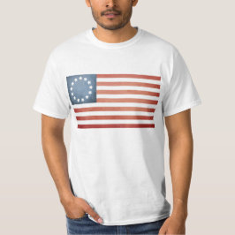 Revolutionaire Oorlog Betsy Ross Faded Amerikaanse T-shirt