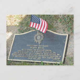 Revolutionaire Oorlog Maj Algemeen Henry Knox Feestdagenkaart