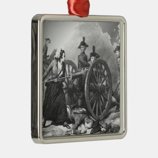 Revolutionaire Oorlog Molly Pitcher Cannon Ornamen Metalen Ornament (Rechts)