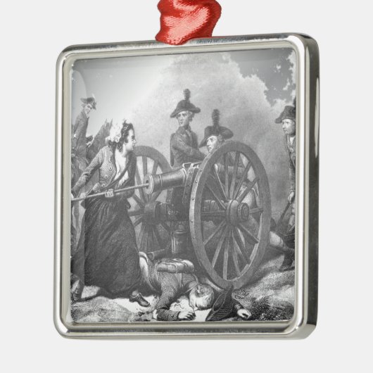 Revolutionaire Oorlog Molly Pitcher Cannon Ornamen Metalen Ornament (Links)