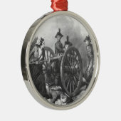 Revolutionaire Oorlog Molly Pitcher Cannon Ornamen Metalen Ornament (Rechts)