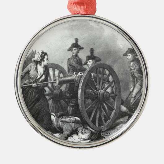 Revolutionaire Oorlog Molly Pitcher Cannon Ornamen Metalen Ornament (Voorkant)