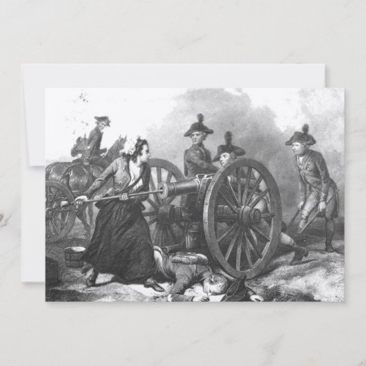 Revolutionaire Oorlog Molly Pitcher Cannon Uitnodi Kaart (Voorkant)