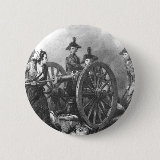 Revolutionaire Oorlog Molly Pitcher-kanon Ronde Button 5,7 Cm (Voorkant)