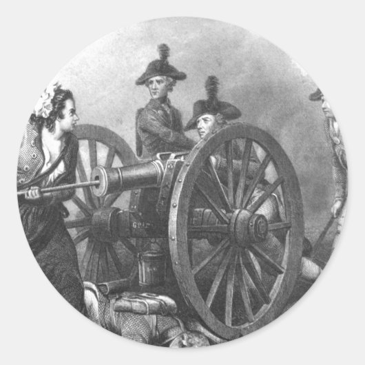 Revolutionaire Oorlog Molly Pitcher-kanon Ronde Sticker (Voorkant)