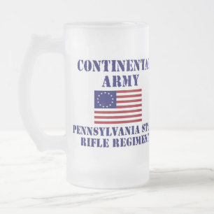 Revolutionaire Oorlog Pennsylvania Regiment Glass Matglas Bierpul