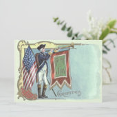 Revolutionaire Oorlog Soldaat Amerikaanse Vlag Hoo Kaart (Staand voorkant)