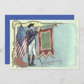 Revolutionaire Oorlog Soldaat Amerikaanse Vlag Hoo Kaart (Voorkant / Achterkant)