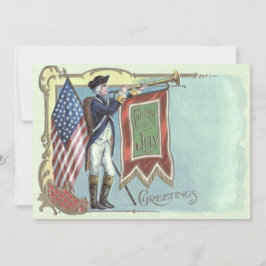 Revolutionaire Oorlog Soldaat Amerikaanse Vlag Hoo Kaart