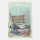 Revolutionaire Oorlog Soldaat Amerikaanse Vlag Hoo Theedoek (Verticaal)