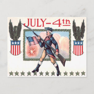 Revolutionaire Oorlog Soldaat Amerikaanse Vlag Sch Briefkaart