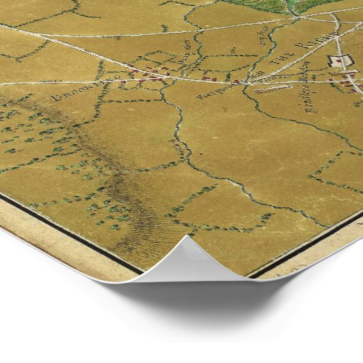 Revolutionaire Oorlogskaart van Boston Harbour 177 Poster (Hoek)