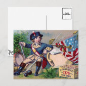 Revolutionaire Oorlogspatriottische jongen vlaggen Briefkaart (Voorkant / Achterkant)