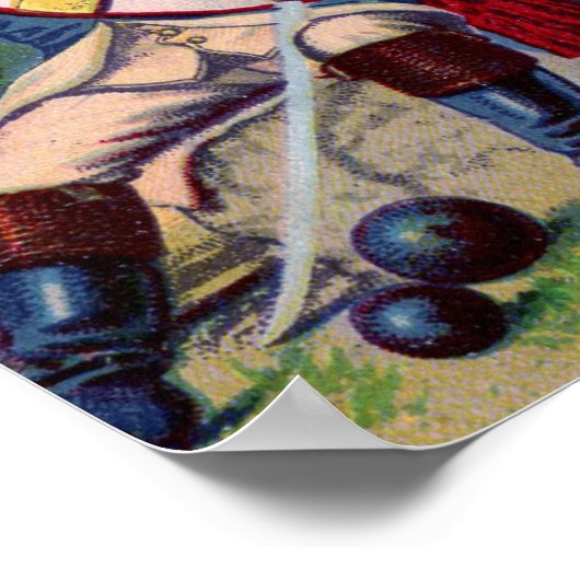 Revolutionaire Oorlogspatriottische jongen vlaggen Poster (Hoek)