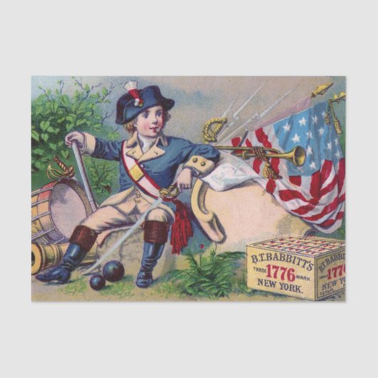 Revolutionaire Oorlogspatriottische jongen vlaggen Tissuepapier (Voorkant)