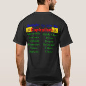 revolutionaire oorlogsvlag, trots, kapitalist t-shirt (Achterkant)
