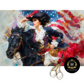 Revolutionaire Patriot vrouw te paard Decoupage Tissuepapier