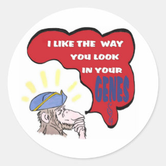 Revolutionary thinking monkey ronde sticker