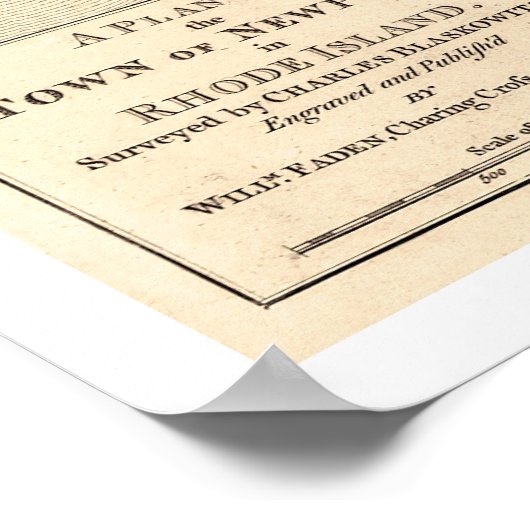 Revolutionary War Newport Map - 1777 Poster (Hoek)