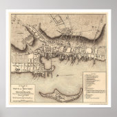 Revolutionary War Newport Map - 1777 Poster (Voorkant)