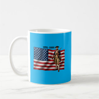 Revolutionary War Soldier & American Flag 250 URM Koffiemok