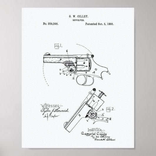 Revolver 1886 Whitepaper over patenten Poster (Voorkant)