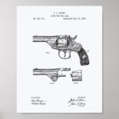 Revolver 1887 Whitepaper over patentkunst Poster (Voorkant)