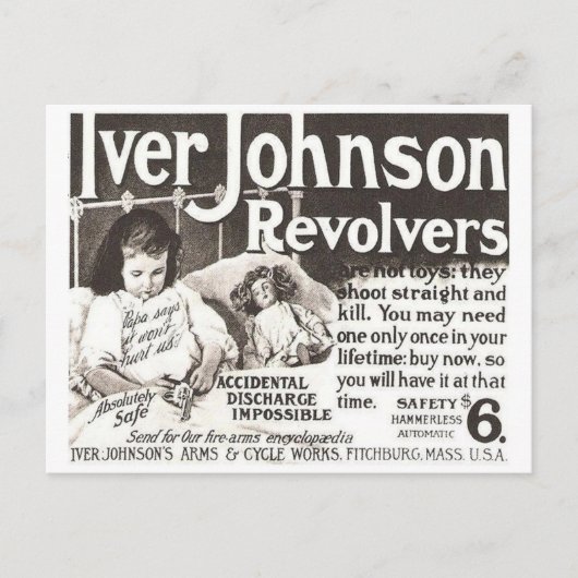 revolver en probeer dit niet thuis briefkaart (Voorkant)