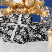  Revolver Floral Illustration Zwart Wit