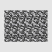  Revolver Floral Illustration Zwart Wit Tissuepapier (Voorkant)