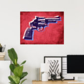 Revolver op rood poster (Thuiskantoor)
