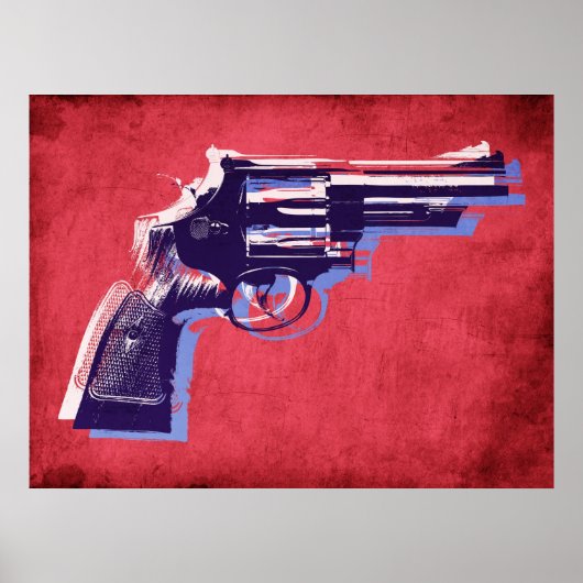 Revolver op rood poster (Voorkant)