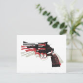 Revolver op wit briefkaart (Staand voorkant)