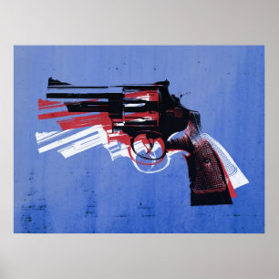 Revolver op wit poster