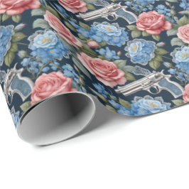 revolverbloem met kant en bloemetjes cadeaupapier