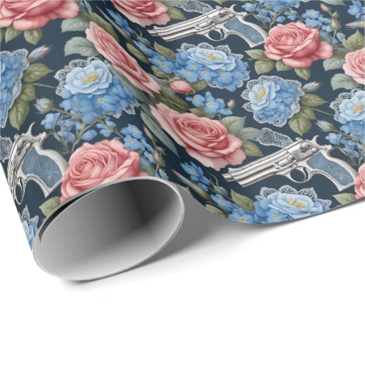  revolverbloem met kant en bloemetjes cadeaupapier (Rol Hoek)