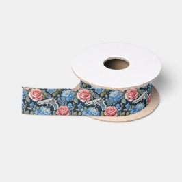 revolverbloem met kant en bloemetjes satijnen lint