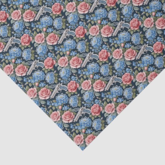  revolverbloem met kant en bloemetjes tissuepapier (Detail)