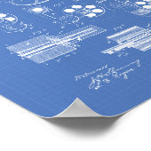 Revolving Fire Arm 1881 Patent Art - Blauwdruk Poster (Hoek)